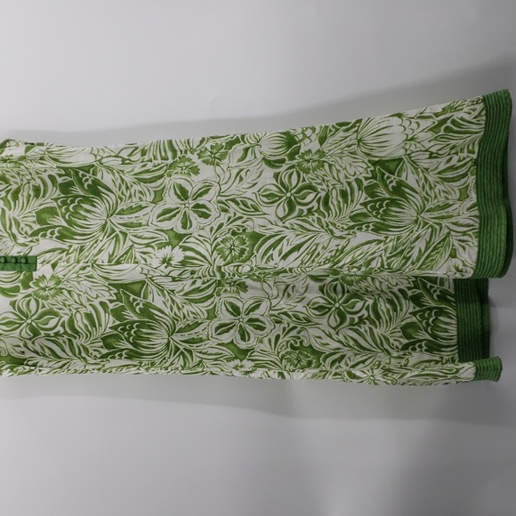 Windsmoor floral leaves green white sleeveless dress 100%lines size 16 - Picture 4 of 12